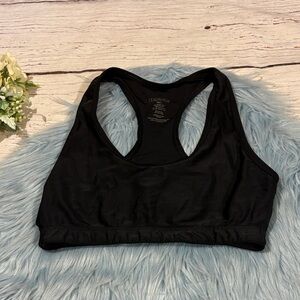 Goldsheep Glitter Classic Black Racerback Sports Bra